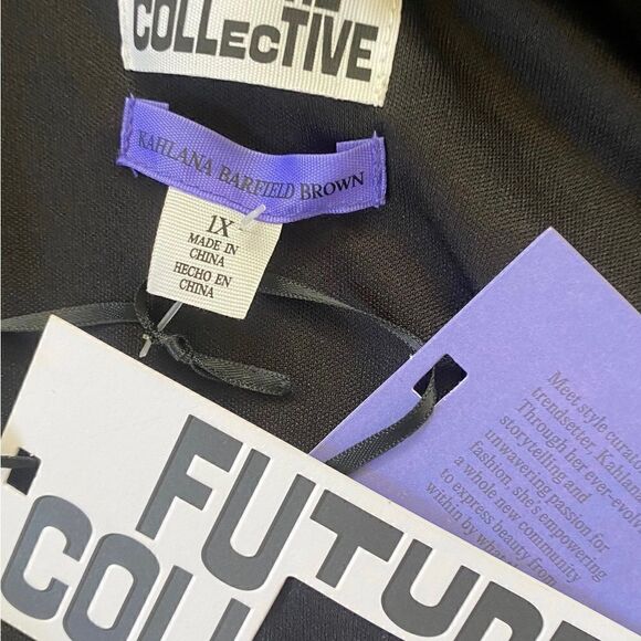 Size 1x NWT black, sequin shirt, jacket, Kahler, and cuffs, hidden button down - Picture 7 of 7